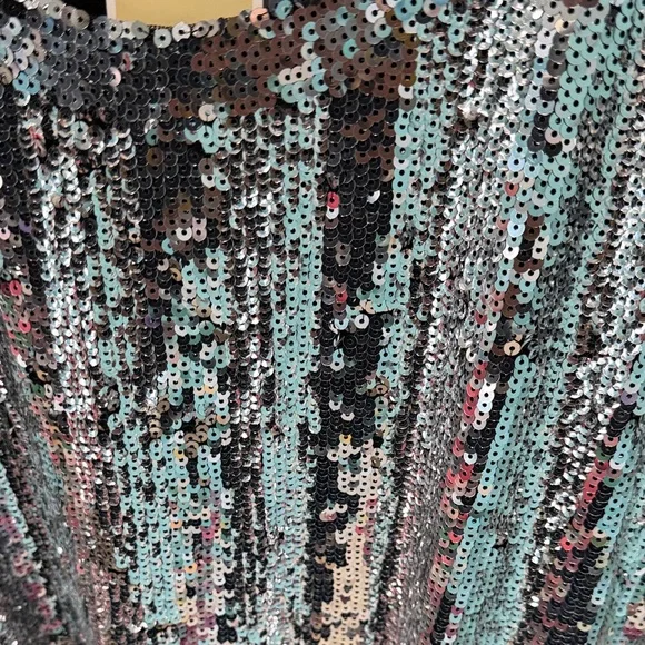 Michael Kors Silver and Black Sequin Mini Dress - Picture 5 of 9